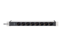 DIGITUS - Strømfordelerenhet (kan monteres i rack) - AC 230 V - 3600 VA - enkeltfase - inngang: IEC 60320 C20 - utgangskontakter: 8 (power CEE 7/3) - 1U - 19 - 2 m kabel PC & Nettbrett - UPS - Tilbehør UPS