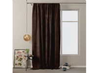 AmeliaHome Velvet curtain on tape Dark brown 140X270