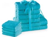 AmeliaHome Towel set Amari 10 pieces turquoise 3 sizes