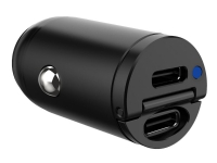 Celly ProPower CC MINI – Strömadapter för bil – ultra compact – 30 Watt – 4.8 A – PD – 2 utdatakontakter (2 x USB-C) – svart