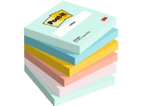 Post-It 654-6-BEA, firkant, Blå, Grønn, Oransje, Rosa, Gult, Papir, 76 mm, 76 mm, 100 ark Papir & Emballasje - Blokker & Post-It - Legg det ut