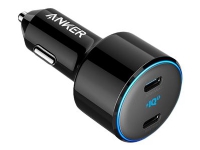 Anker PowerDrive+ III Origin – Strömadapter för bil – 50 Watt – 3 A – IQ 3.0 Apple Fast Charge PD FC – 2 utdatakontakter (24 pin USB-C) – svart