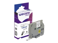 Wecare – Vit – Rulle (0,6 cm x 8 m) 1 kassett(er) etiketttejp – för Brother PT-D210 D600 H110  P-Touch PT-1005 1880 E800 H110  P-Touch Cube Plus PT-P710