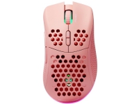 DELTACO GAMING PM80 Gaming-mus Trådløs Optisk Pink 7 Knapper 4800 dpi Belyst, Genopladelig