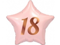 GoDan B&C folieballong 18 rosa stjerne med rosa trykk