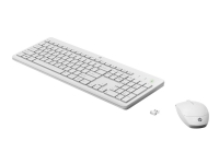 HP 230 - Sats med tangentbord och mus - trådlös - 2.4 GHz - tysk - vit - för HP 24 Laptop 14, 14s, 15, 15s, 17 Pavilion 24, 27 Pavilion Laptop 13, 14, 15
