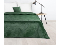 Eurofirany DESIGN 91 LUIZ / 4 sengeteppe i fløyel, vattert ved varmpressing med mønster av palmeblader, 170X210 cm, farge: mørkegrønn sengeteppe Barn & Bolig - Tekstil og klær - Överkast