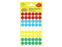 Avery - Assorterte farger - 18-mm rund 270 etikett(er) (5 ark x 54) runde etiketter Papir & Emballasje - Etiketter - Manuel farget