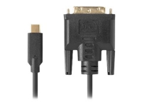 Lanberg - Adapterkabel - dobbeltlenke - 24 pin USB-C (hann) til DVI-D (hann) - USB 3.2 Gen 2 - 1.8 m - støtte for 4K 60 Hz (3840 x 2160) - svart PC tilbehør - Kabler og adaptere - Videokabler og adaptere