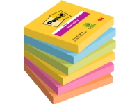 Post-it Super Sticky Notes 76mmx76mm 90ark/blk 6blk/pak Carnival farvekollektion Papir & Emballasje - Blokker & Post-It - Legg det ut