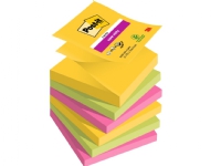 Post-it Super Sticky Z-Notes 76mmx76mm 90ark/blk 6blk/pak Carnival farvekollektion Papir & Emballasje - Blokker & Post-It - Notatbøker