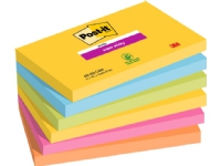 Post-it Super Sticky Notes 76mmx127mm 90ark/blk 6blk/pak Carnival farvekollektion Papir & Emballasje - Blokker & Post-It - Legg det ut