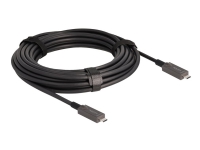 Delock - USB-kabel - 24 pin USB-C (hane) till 24 pin USB-C (hane) - USB 3.2 Gen 2 / DisplayPort 1.4 - 20 V - 3 A - 10 m - Active Optical Cable (AOC), USB Power Delivery (60W), 4K144Hz (3840 x 2160) support - svart