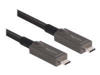 Delock - USB-kabel - 24 pin USB-C (hane) till 24 pin USB-C (hane) - USB 3.2 Gen 2 / DisplayPort 1.4 - 20 V - 3 A - 3 m - Active Optical Cable (AOC), USB Power Delivery (60W), 4K144Hz (3840 x 2160) support - svart