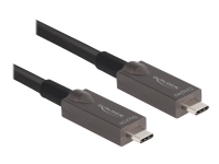 Delock - USB-kabel - 24 pin USB-C (hane) till 24 pin USB-C (hane) - USB 3.2 Gen 2 / DisplayPort 1.4 - 20 V - 3 A - 8 m - Active Optical Cable (AOC), USB Power Delivery (60W), 4K144Hz (3840 x 2160) support - svart