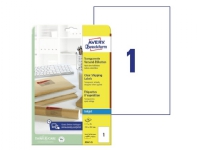 Avery - Blank - A4 (210 x 297 mm) 25 etikett(er) (25 ark x 1) transparente adresseetiketter Papir & Emballasje - Etiketter - Inkjet-etiketter