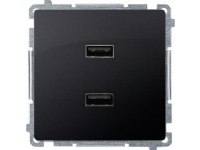 Simon Basic Charger 2 x USB (modul) 2,1 A 5V DC 230V matt grafit BMC2USB.01/28/B