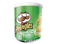 Chips Pringles Sour Cream and Onion 40 g kartong med 12 burkar