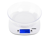 Kjøkkenvekt Mesko Vekt med skål MS 3165 Maks vekt (kapasitet) 5kg Gradering 1 g Skjermtype LCD Hvit Kjøkkenutstyr - Bakeutstyr - Kjøkkenvekter