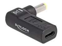 Bilde av Delock - Strømadapter - Usb-c (hunn) Til 5,5 X 2,5 Mm Dc-jakk (hann) - 19 V - 3 A - Vinklet - Svart