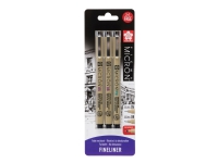 Sakura Pigma Micron fineliner set | 3 pens 0.45 mm + 0.5 mm + 1 PN for free black