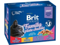 BRIT Cat Pouches Family Plate – våtfoder för katter – 12 x 100 g