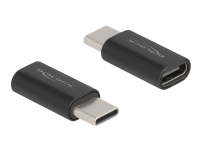 Delock - USB-adapter - 24 pin USB-C (han) til 24 pin USB-C (hun) - USB 3.2 Gen 2 - 20 V - 3 A - sort