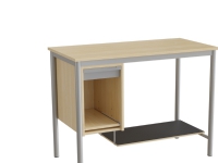 Sybord 133, 1200x600 mm H900 mm, hvid laminat, alugråt stel Barn & Bolig - Møbler - Entrèmøbler