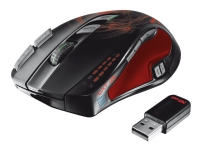 Trust GXT 35 - Mus - laser - 11 knapper - trådløs - 2.4 GHz - USB trådløs mottaker