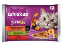 WHISKAS Tasty Mix in sauce Lamb with chicken and carrot, Beef with poultry - vådfoder til katte - 4x 85g
