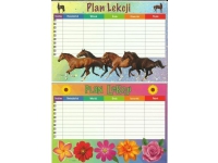 POLSYR Leksjonsplan POLSYR A4 25 ark. - hester/blomster Papir & Emballasje - Kalendere & notatbøker - Kalendere