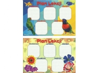 POLSYR Self-adhesive timetable M with flowers parrots and fish