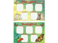 POLSYR Selvklebende timeplan M med sommerfugl- og hundemotiv Papir & Emballasje - Kalendere & notatbøker - Kalendere