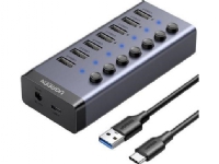 Ugreen multifunctional HUB 7in1 USB Type C - 7x USB Type A 3.0 PD DC 12V gray (CM481) (90307)