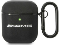 Hodetelefoner Mercedes AMG Leather Big Logo - Apple AirPods veske, svart farge