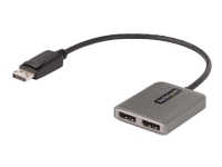 StarTech.com 2-Port DisplayPort MST Hub, Dual 4K 60Hz, DP to 2x DisplayPort Monitor Adapter, DP 1.4 Multi-Monitor Video Adapter w/ 1ft Built-in Cable, USB Powered, Windows Only - Multi Stream Transport Hub (MST14DP122DP) - Hubb - 1 x DisplayPort + 1 x micro-USB + 2 x DisplayPort