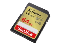 Bilde av Sandisk Extreme - Flashhukommelseskort - 64 Gb - Video Class V30 / Uhs-i U3 / Class10 - Sdxc Uhs-i