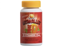 Sana-sol Vitanallet vitamin D Jordbær-bringebær, 60 stk