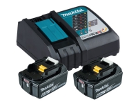 Makita DC18RC - Batterilader + batteri 2 x - Li-Ion - 6 Ah - 108 Wh - 1 x batterier lades El-verktøy - Batterier og ladere - Batterier for Prof