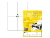 Etiketter TopStick 105x148,5 mm hvid - (100 ark x 4 stk.) Papir & Emballasje - Etiketter - Laseretiketter