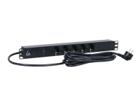 Lanview AUE2250K1-05AHSPMB – Effektband (kan monteras i rack) – AC 230 V – ingång: Typ F – utgångskontakter: 5 (5 x strömtyp F) – 1U – 19 – 3 m sladd – svart