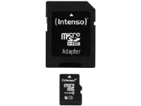 Intenso Class 10 – Flash-minneskort (adapter microSDHC till SD inkluderad) – 16 GB – Class 10 – microSDHC