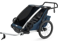 Thule Chariot Cross 2-i-1 multifunktionell cykelvagn för ett eller två barn | Majolica Blue