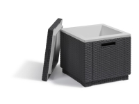 Allibert Cube pouf, firkant, Grå, 420 mm, 420 mm, 390 mm