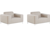Beliani Biliniai 2nd SET of beige garden chairs with white ROVIGO (228443)