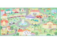 Beliani Children’s rug with city print 80 x 150 cm green KEMER