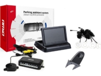 Amio Parkeringssensorsett tft02 4,3 tommer med kamera hd-502 og 4 hvite sensorer