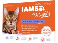 Iams Cat Adult Land & Sea collection in Jelly 12x85g Kjæledyr - Katt - Kattefôr