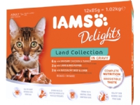Iams Cat Adult Land collection in Gravy 12x85g Kjæledyr - Katt - Kattefôr