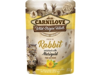 Carnilove cat pouch rich in Rabbit enriched w/Marigold 85g - (24 pk/ps) Kjæledyr - Katt - Snacks til katt